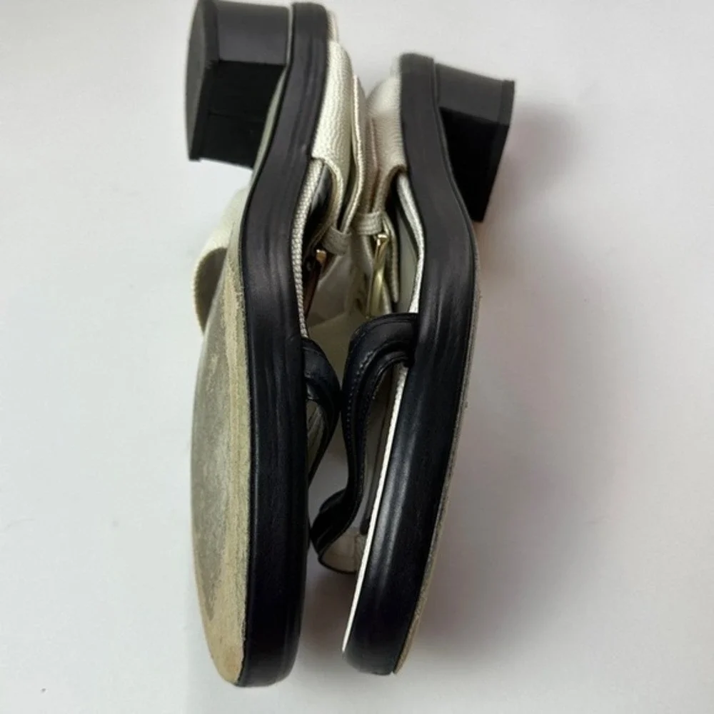 Jason Wu Bicolor White Black Buckled Double Band Heeled Sandals Sz 41 US‎ 10 KC